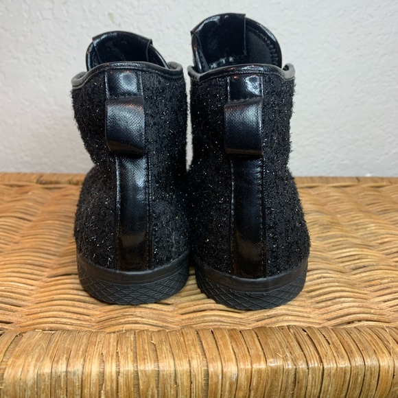 Adidas Honey Triple Black Shimmer Mid High Tops Sneakers Size 8.5 - Picture 7 of 12